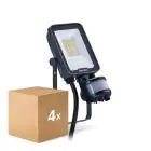 Multipack 4x Philips LED Floodlight Ledinaire BVP167 10W 1200lm 110D - 830-840-865 CCT | IP65 - Motion and Light Sensor - Symmetrical